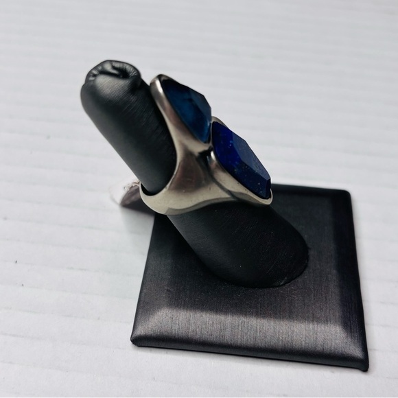 New KENDRA SCOTT Margot Silver Stone & Glass Cocktail Ring Size 6 - Picture 4 of 6